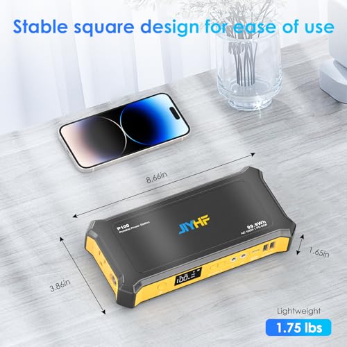 JIYHF Portable Power Station 99.9Wh | 100W AC Outlet, 65W USB-C, TSA approved, For Camping, For Emergency & home backup , For Traveling - style: P100 Orange