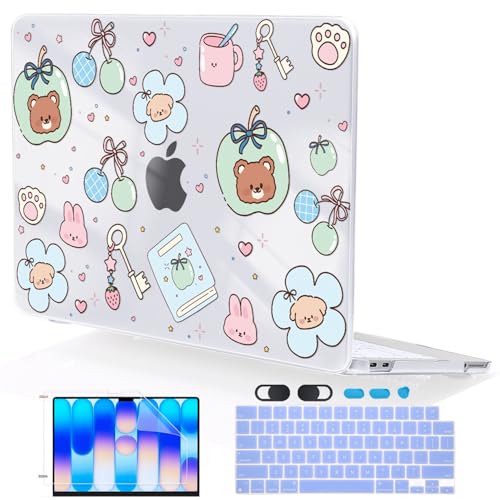 for MacBook Neo 13 inch Case 2026 Release A3404 Cover, Ultra-Thin Printed Pattern Plastic Hard Shell Case Protective Case for MacBook Neo 13 with Apple A18 Pro Chip, Cute Little Bear - color: Cute Little Bear