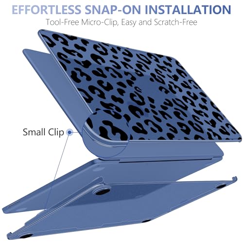 for MacBook Neo 13 inch Case 2026 (Model A3404), Artistic Leopard Pattern Ultra Slim Frosted Matte Hard Shell, Anti-Scratch & Fingerprint Resistant Cover, Leopard Indigo - color: Leopard Indigo