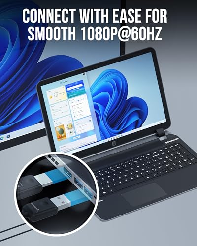 SABRENT Wireless HDMI Transmitter & Receiver, 1080p, 100ft (DA-H1R1) | 1080p@60Hz; plug and play; no Wi-Fi needed; stream PC/laptop to TV or projector; 30m - style: Wireless HDMI adapter