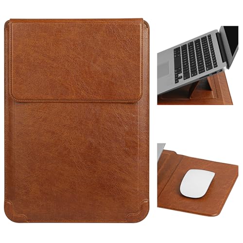 HoYiXi 15.6 16 Inch Laptop Sleeve Case with Stand Feature for MacBook Pro 16 2025 & 2021,ASUS Vivobook 15/MacBook Pro 15/Surface 3/Matebook D15/Galaxy Book Flex,15-16'' Laptop Cover,Brown - color: Brown, size: 15-16'' laptop