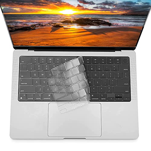 Clear Ultra Thin TPU Keyboard Cover for MacBook Air 13.6 inch M2 A2681 2022 and 2023 MacBook Pro 14 inch 16 inch M1 Pro M2 Max A2442/A2485 2022 2021 - color: Clear TPU, size: M2 M1 Pro/Max Macbook Pro 14"/16" and M2 Air 13.6"