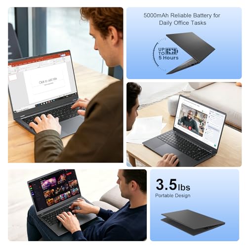 Laptop 15.6 Inch, 12GB RAM Laptops with Pentium Gold 6500Y (Up to 3.4GHz), 128GB SSD, FHD IPS Screen, USB C, USB 3.2, HDMI, WiFi, Lightweight Laptop for Student, Home and Everyday Use