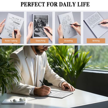 EMR Stylus with Eraser,Remarkable 2 Pen with Pencil Clip and 5 Tips 4096 Pressure Sensitivity & Palm Rejection & Tilt Remarkable Pencil for Kindle Scribe/Galaxy Tab & Book/Remarkable 1&2/Boox