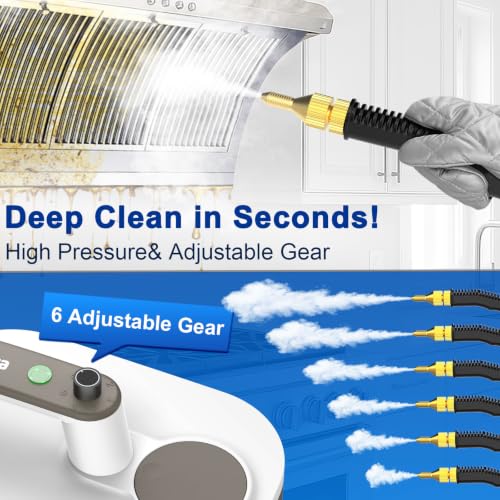 Steam Cleaner 10s Rapid Heating, Chemical-Free Handheld Steamer for Home - 1.2L Tank, 6 Adjustable Levels, Portable Steamer for Car, Grout, Tile, Kitchen