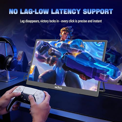 InnoView 2K Portable Monitor for Laptop 18.5" 2560x1440p QHD 120Hz 100% sRGB USB-C Standard HDMI Gaming Monitor,HDR Travel External Second Screen for Laptop, PC, Game Consoles - size: 18.5