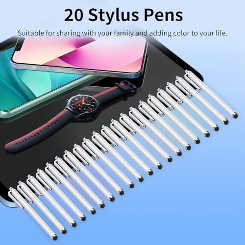 20 Pack Stylus Pen,Stylus Pen for Touchscreen | High Precision and Sensitivity for Everyday Writing/Drawing,Universal Stylus Compatible with Touch Screens,White - color: 10-Pack-White