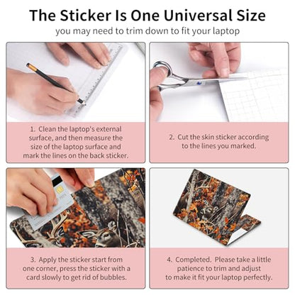 15.6 Inch Laptop Skin Sticker, Reusable Vinyl Cover Protector with 2 Wrist Pad Skins, Removable Waterproof Scratch-Resistant for 12-15.6 Inch Laptop Notebook,Deer Hunting - color: Deer Hunting