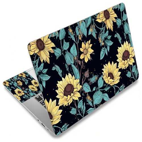 Laptop Skin Sticker Decal, Universal Reusable Vinyl Laptop Cover for 12" 13" 13.3" 14" 15" 15.4" 15.6" Notebook PC, Waterproof Scratch-Resistant with 2 Wrist Pads, Easy to Apply & Remove,Art Flowers - color: Art Flowers