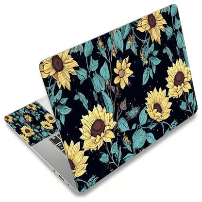 Laptop Skin Sticker Decal, Universal Reusable Vinyl Laptop Cover for 12" 13" 13.3" 14" 15" 15.4" 15.6" Notebook PC, Waterproof Scratch-Resistant with 2 Wrist Pads, Easy to Apply & Remove,Art Flowers - color: Art Flowers
