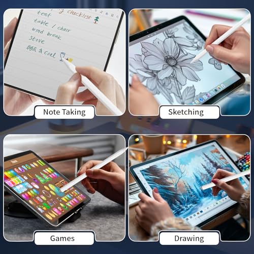 2-in-1 Stylus, Stylus Pen for Touchscreen,High Sensitivity & Precision | Touchscreen Suitable for iPad/iPhone/Samsung/Android Smartphone and Tablets, Compatible with All Touchscreen - color: White