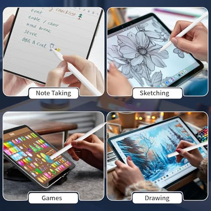 2-in-1 Stylus, Stylus Pen for Touchscreen,High Sensitivity & Precision | Touchscreen Suitable for iPad/iPhone/Samsung/Android Smartphone and Tablets, Compatible with All Touchscreen - color: White