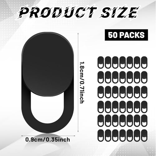 50Pcs Webcam Cover Slide, Phone Camera Cover, Cameras Blocking Stickers Front Cameras Covers for Phone, Camera Privacy Covers Fits Most Laptop, Desktop, Phones