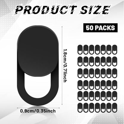 50Pcs Webcam Cover Slide, Phone Camera Cover, Cameras Blocking Stickers Front Cameras Covers for Phone, Camera Privacy Covers Fits Most Laptop, Desktop, Phones