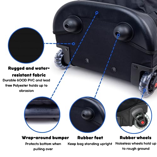 J World Sunny Rolling Backpack for Kids. Roller Bag With Wheels, Black - color: Black