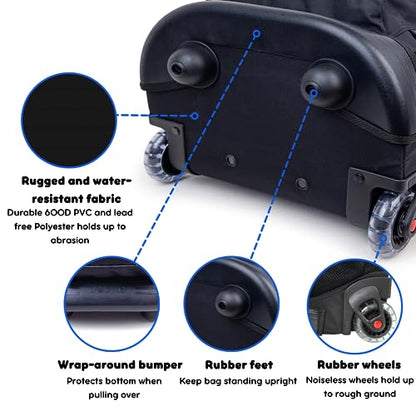 J World Sunny Rolling Backpack for Kids. Roller Bag With Wheels, Black - color: Black