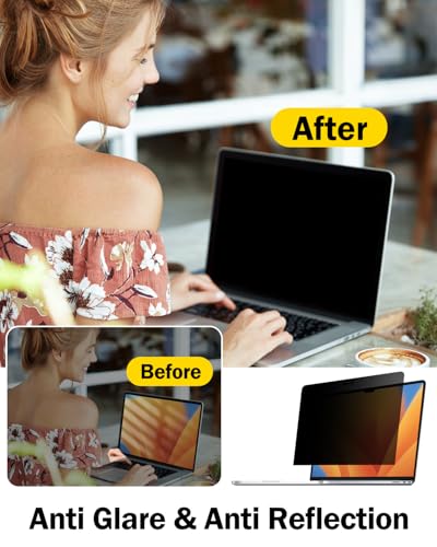F FORITO 17 Inch 16:10 360°Laptop Privacy Screen Protector, Anti Peeping Anti Glare Laptop Privacy Shield, Reduce Eye Strain & Eye Protection - size: 17 Inch Computer with 16:10 Aspect Ratio