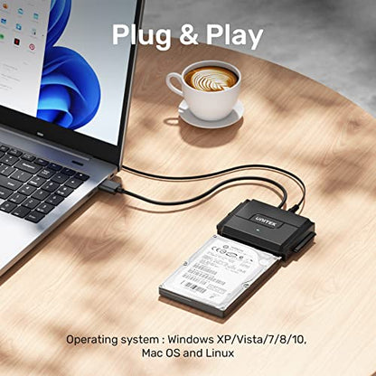 Unitek SATA/IDE USB 3.0 Adapter, Dual-Drive for 2.5/3.5" HDD, 24TB, 6Gbps | Simultaneous 1 SATA + 1 IDE Access; For 2.5/3.5" SATA/IDE HDD/SSD; Plug & Play, Hot-Swap, Auto Sleep; 12V Adapter Included - color: USB A