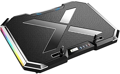 TOEWOE Laptop Cooling Pad, RGB Lights Laptop Cooler 6 Fans for Up to 17.3 Inch Laptops, Notebook Cooler, 7 Height Stands, 2 USB Ports