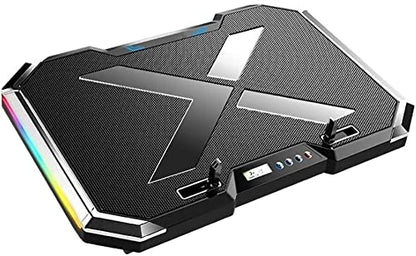 TOEWOE Laptop Cooling Pad, RGB Lights Laptop Cooler 6 Fans for Up to 17.3 Inch Laptops, Notebook Cooler, 7 Height Stands, 2 USB Ports