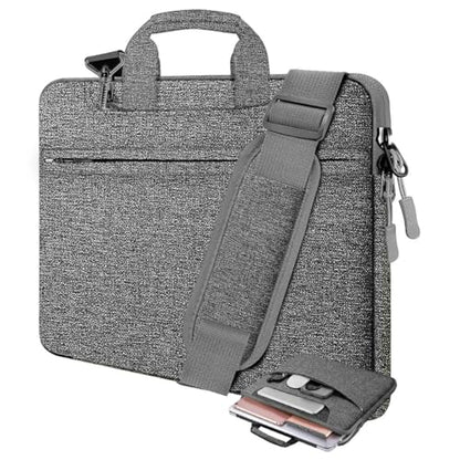 Laptop Shoulder Bag 17.3 inch Case, Durable Shockproof Protective Briefcase with Multi-Pockets Compatible with Most 17-17.3 inch HP Acer Dell Lenovo ASUS MSI Notebooks,Grey - color: Dark Gray, size: 17.3"