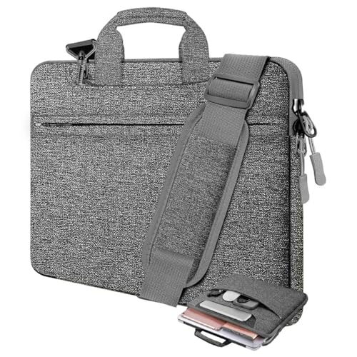 Laptop Shoulder Bag 17.3 inch Case, Durable Shockproof Protective Briefcase with Multi-Pockets Compatible with Most 17-17.3 inch HP Acer Dell Lenovo ASUS MSI Notebooks,Grey - color: Dark Gray, size: 17.3"