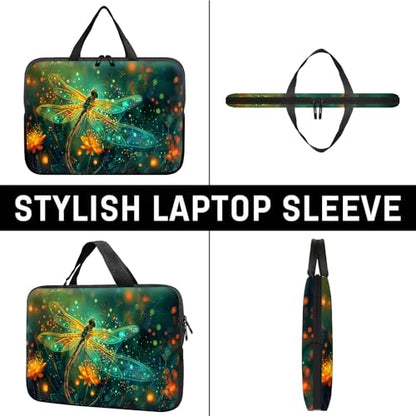 14" 15" Laptop Handle Bag Computer Bag,14.2" 15.4 inch Pouch Holder Notebook Sleeve Cover Compatible for Dell,Lenovo,Toshiba HP, Asus Notebook Messenger Briefcase-Glowing dragonfly - color: Glowing Dragonfly