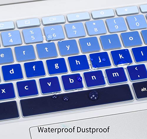 Keyboard Cover for Lenovo Chromebook Flex 5 5i 13" / IdeaPad 3 11.6 / Flex 3 11 / Spin X360 2-in-1 / C330 C340 100e 300e 500e 11.6, Gradual Blue - color: Gradual Blue