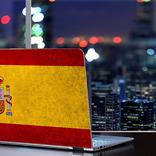 Flags | Custom Fit Made to Order Laptop Notebook Skin Vinyl Sticker Cover Decal Fits 13.3" 14" 15.6" 16" HP Lenovo Apple Mac Dell Compaq Acer Flag Spain Grunge Distressed Country - color: Style 19