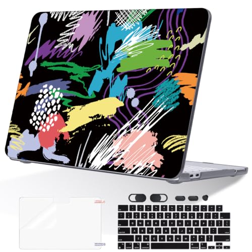 for MacBook Neo 13 inch Case 2026 A3404 with A18 Pro Chip, Anti-Scratch Slim Pattern Plastic Hard Shell Case 13-inch Neo Protective Cover with Keyboard Cover & Screen Film, Colorful Graffiti - color: Colorful Graffiti