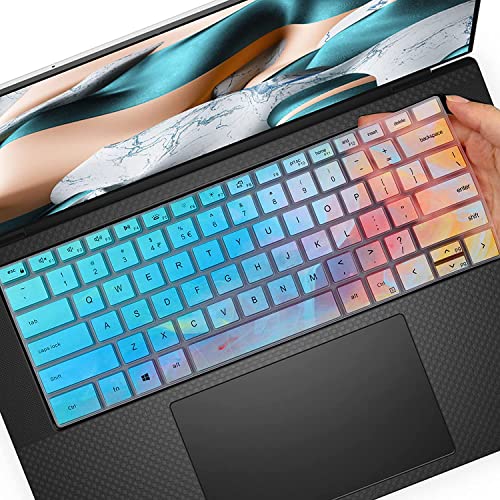 Colorful Keyboard Cover for Dell XPS 15 9500 9510 9520 9530 15.6 Inch & XPS 17 9720 9700 9710 9730 17 Inch & DELL Precision 5770 5570 5760 5560 15.6" 17.3" (NOT FIT XPS 13 14 16 inch) - color: Colorful