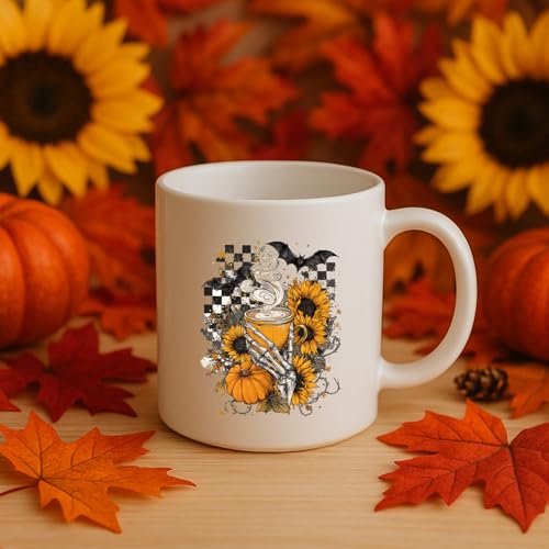 Rngmsi 20 Pcs Vintage Fall UV DTF Cup Wrap UV DTF Stickers for 16 OZ | Vintage Fall, 16 OZ, Autumn Pumpkin Ghost, Waterproof UVDTF Transfer Decals, Glasses Cups Mug DIY Crafts - style: Vintage Fall
