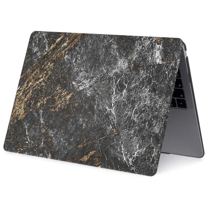 Hard Case Compatible with Old Version MacBook Pro 13 inch Case 2012 2011 2010 2009 2008 Release A1278 with CD-ROM, Laptop Plastic Hard Case Shell & Keyboard Cover, Black Grey Marble - color: Black Grey Marble, size: A1278(Pro 13" w/CD-ROM 2008-2012)