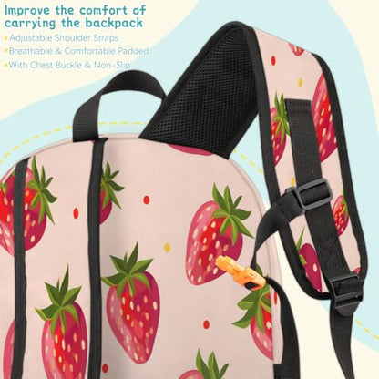 Strawberry Laptop Backpack for Women Men, 18.3 Inch Travel Work Backpacks, Strawberries Waterproof Computer Casual Daypack Nurse Teacher Bags - color: Multicolor 11