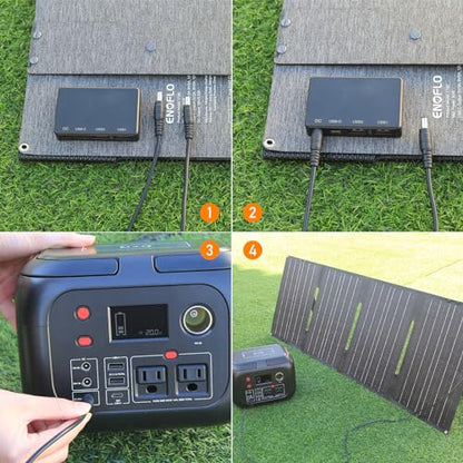 60W Portable Foldable Solar Panel Charger for Outdoor Camping 12 Volt Waterproof High Efficiency Solar Panel Kit&Portable Power Station 228Wh Power Bank 61600mAh Battery Pack Fasting Charging 300W AC