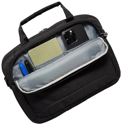 Amazon Basics 11.6 inch Laptop Bag with Shoulder Strap and Handle, Briefcase with Large Capacity Compartments for Tablets and Accessories, Black, 1-Pack - size: 11.6 Inch, style: 1-pack