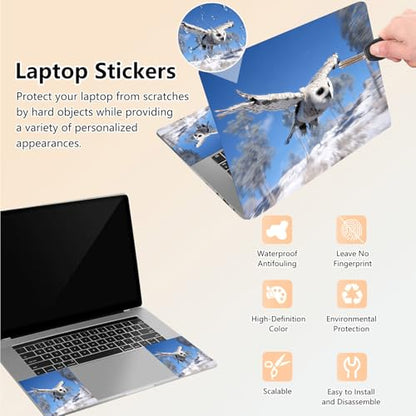 Laptop Skin Sticker Decal 15.6 Inch,12 13 13.3 14 15 15.6 in Laptop Netbook Skins for Notebook,Art Decal Removable Waterproof Scratch Resistant,Universal Vinyl Cover,Cute White Owl Snow - color: Cute White Owl Snow
