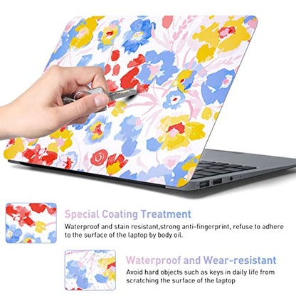 12.1 13 13.3 14 15.4 15.6 Inch Laptop Skin Decal, Laptop Skins Stickers Decals for Notebook PC, Universal Reusable Vinyl Laptop Cover Sticker, Waterproof Art Protector I Yellow Blue Red Flowers - color: Yellow Blue Red Flowers