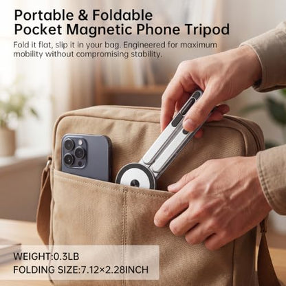 Portable Laptop Stand, 3-in-1 Magnetic Foldable Adjustable, for Desk（White） | Aluminum alloy, lightweight compact, 8-level height, ergonomic, for phone/tablet, home office/travel - color: E05S-White