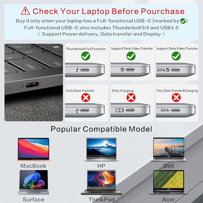 Laptop Docking Station Stand 11-IN-1 Triple Display HDMI DP 4K60Hz Gigabit Ethernet USB3.1 PD100W SD/TF Card Reader Audio 360°Swivel Laptop Stand with USB Hub for MacBookPro/Air/Dell/HP/Surface/Lenovo - color: For Laptop 7-15.6 inches 11-in-1 Ultra