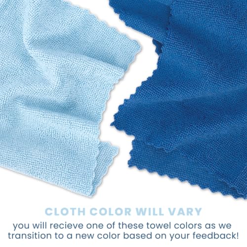 S&T INC. 50 Pack Microfiber Cleaning Cloth with Box, Bulk Towels for Home, Reusable Microfiber Towels for Cars, Cleaning Rags, Blue Color Will Vary, 190gsm, 11.8 Inches x 11.8 Inches, 50 Count - color: Blue