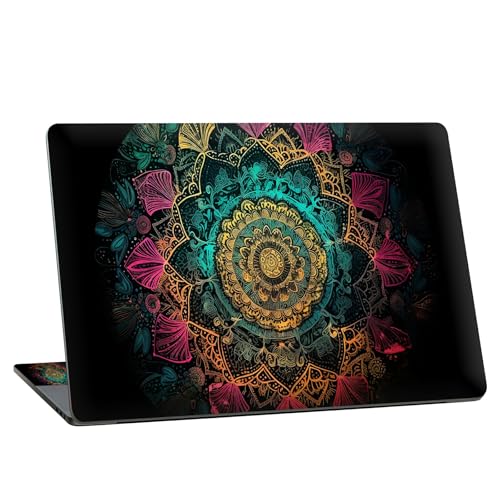 Universal Laptop Skin Sticker with 2 Wrist Pad Skins, Waterproof Scratch Resistant Vinyl Laptop Cover Decal, Cut to Fit for 11–15.6 Inch MacBook HP Dell Lenovo, Mandala - color: Mandalas