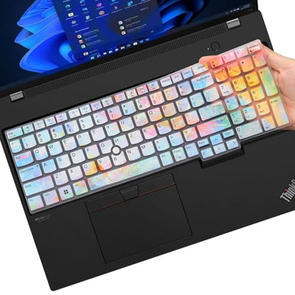 Keyboard Cover for Lenovo ThinkPad E16 Gen 1 16", Thinkpad T16 P16 P16v P16s Gen 2/Gen 1 16", Thinkpad L15 Gen 4/3 15.6" (Not Fit Thinkpad Z16, L15 Gen 2/1)-Iridescent - color: Iridescent