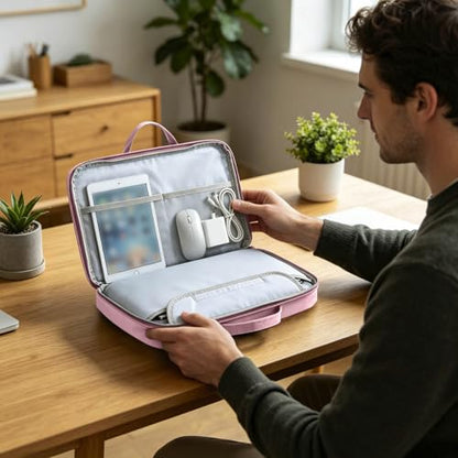 Laptop Case Sleeve with Handle,Spacious Laptop Bag with Pocket,Laptop Sleeve for Laptop Tablet Man Woman - color: Pink
