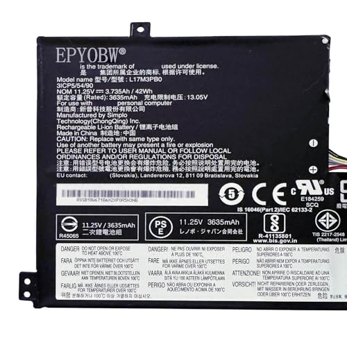 L17M3PB0 Laptop Battery 42Wh 5B10W67369 SB10W67186 5B10S73396 | Compatible with Lenovo 100e Chromebook 1st / 300e 2nd Gen Chromebook C340-11 S340-14 / 500E 1st Gen Series L17L3PB0 L18D3PG1