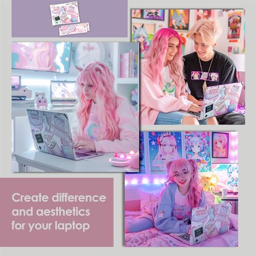 Laptop Skin Decal HP 14" - Kawaii Pixel Laptop Cover Sticker No Cutting Required, No Bubble, Waterproof, Scratch Resistant - Including Wide Screen and Wrist Pad - size: 14 inch