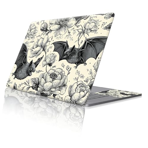 Reusable Universal Laptop Skin Sticker, Cut to Fit for 11.6–15.6 Inch Laptops, Waterproof Protective Film, No-Residue - Bat Floral - color: Bat Floral