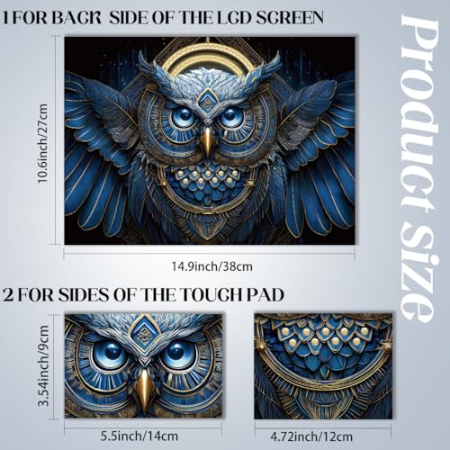 SUPERDANT Laptop Skin Sticker Blue Owl Laptop Decals Personalized Universal Notebook Computer Wrap Vinyl Skin Stickers Cover Art Decal Removable 12-15.6 Inch Waterproof Scratch-Resistant Gifts - style: Blue owl