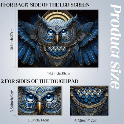 SUPERDANT Laptop Skin Sticker Blue Owl Laptop Decals Personalized Universal Notebook Computer Wrap Vinyl Skin Stickers Cover Art Decal Removable 12-15.6 Inch Waterproof Scratch-Resistant Gifts - style: Blue owl