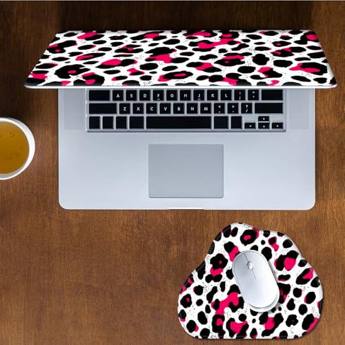 Laptop Skin Sticker Decal 15-15.6 Inch with Cute Mouse Pad, Universal Reusable Vinyl Sticker for 12.1 13 13.3 14 15.4 Inch Netbook and Notebook PC, Pink Black Leopard - color: Pink Black Leopard